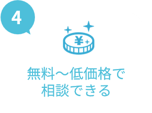 無料～低価格で相談できる