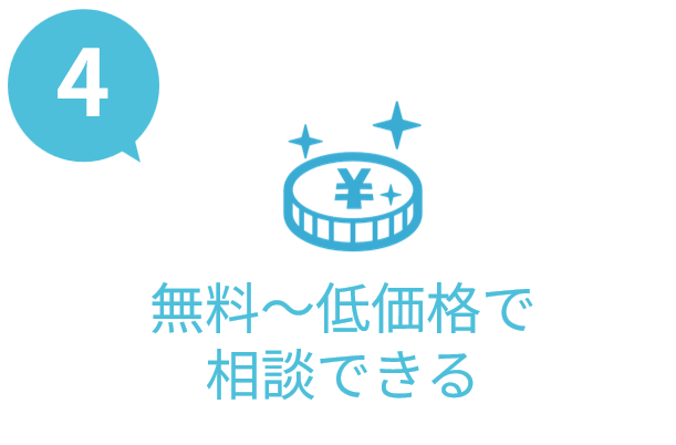 無料~低価格で相談できる